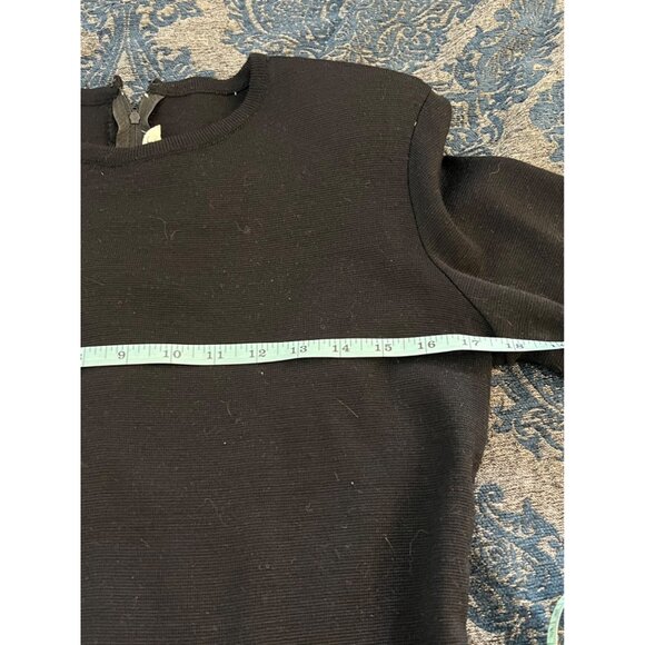 Vintage Outlander Black Sweater Dress Silver Sequin Long Sleeve Sheath Petite S - Picture 9 of 10